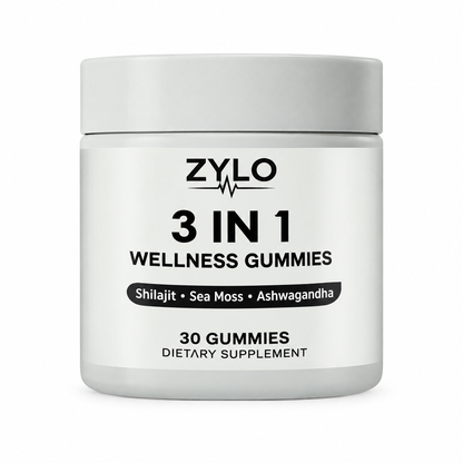 ZYLO 3-in-1 Wellness Gummies with Shilajit, Sea Moss and Ashwagandha, 30 gummies