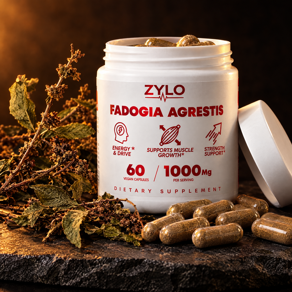 ZYLO Fadogia Agrestis capsules and plant