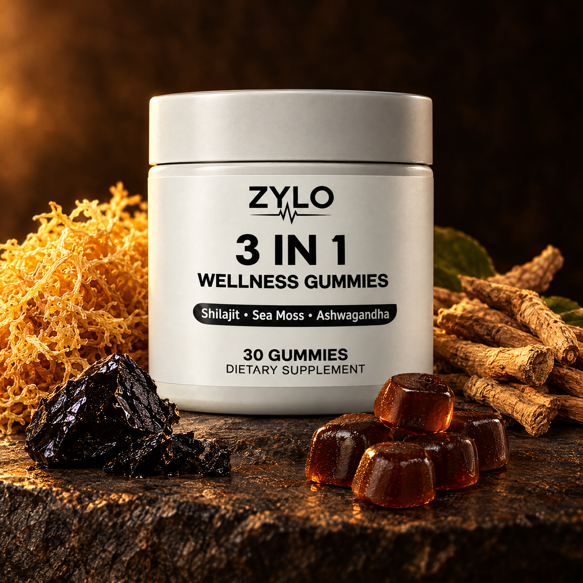 ZYLO 3-in-1 gummies jar