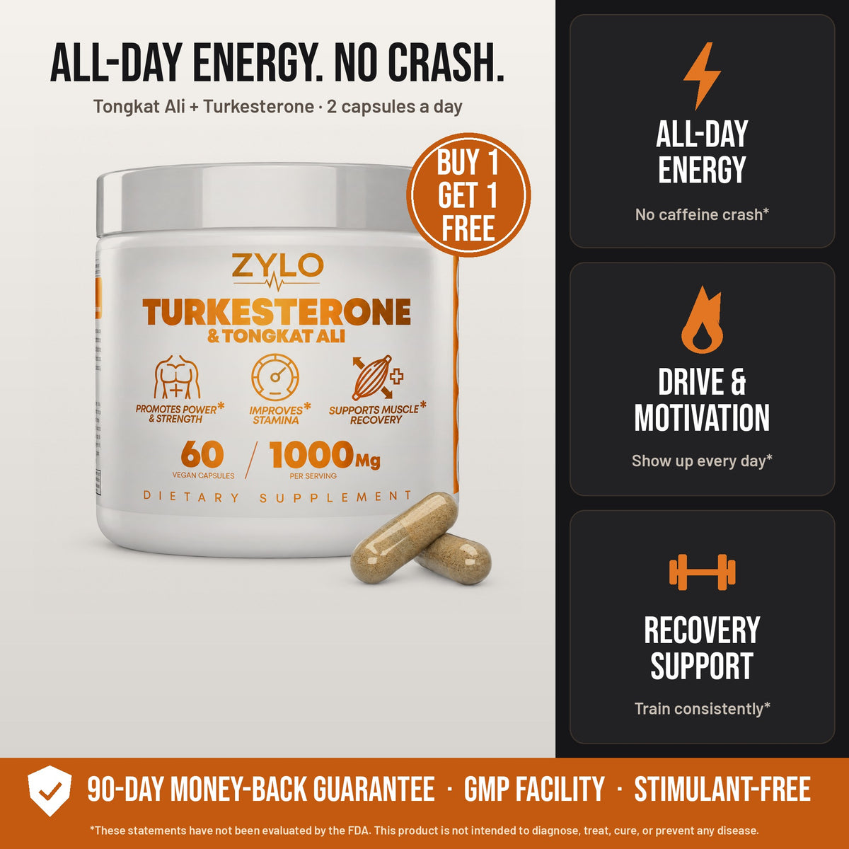 ZYLO Tongkat Ali + Turkesterone: all-day energy, drive and recovery support. Buy 1 Get 1 Free.