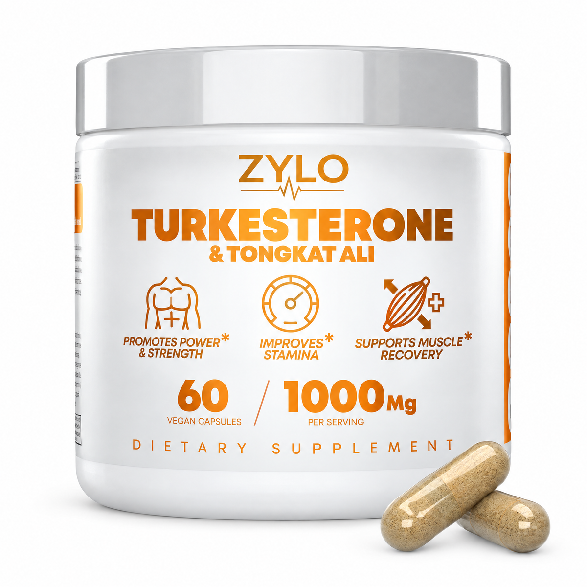 ZYLO Turkesterone & Tongkat Ali, 60 capsules, 1000 mg per serving